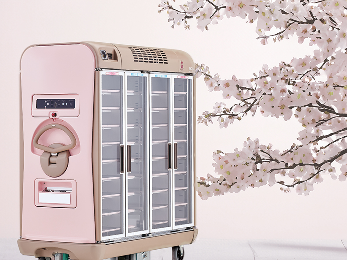 桜色で気持ちが明るくなる温冷配膳車