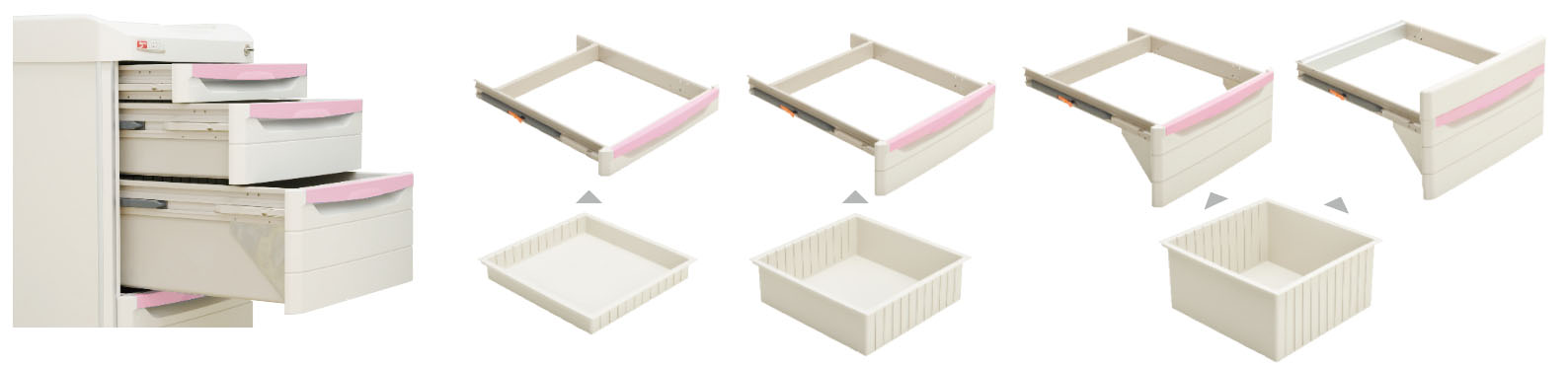 引き出しの深さは4タイプ