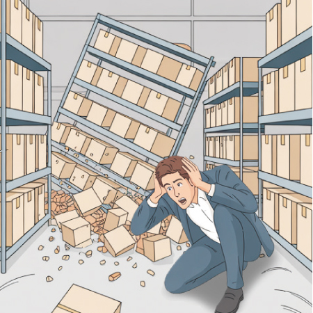 転倒しているシェルフイメージ