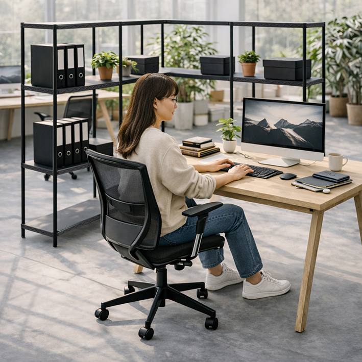 フラットシェルフで半個室のように区切る